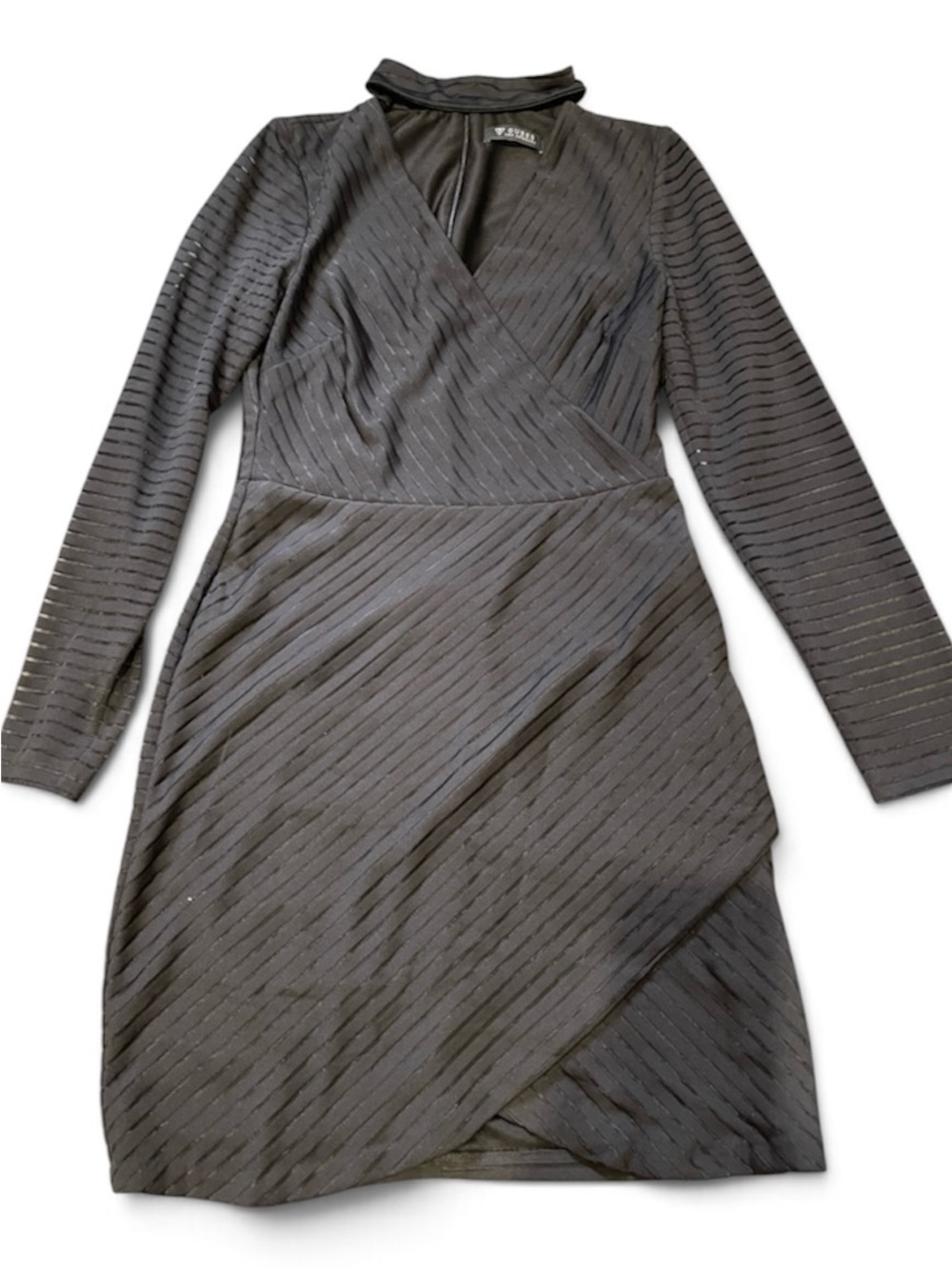 GUESS Long-Sleeve Wrap Black Dress Size 8